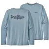 PATAGONIA Men's Long-Sleeved Capilene® Cool Daily Fish Graphic Shirt -Flugor säljbutik 52147 srbu