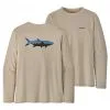 Patagonia Men's LS Capilene Cool Daily Fish Graphic Shirt / Pumice -Flugor säljbutik capcool fzpx